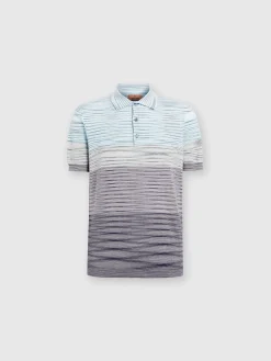 Polo in cotone fiammato dégradé
