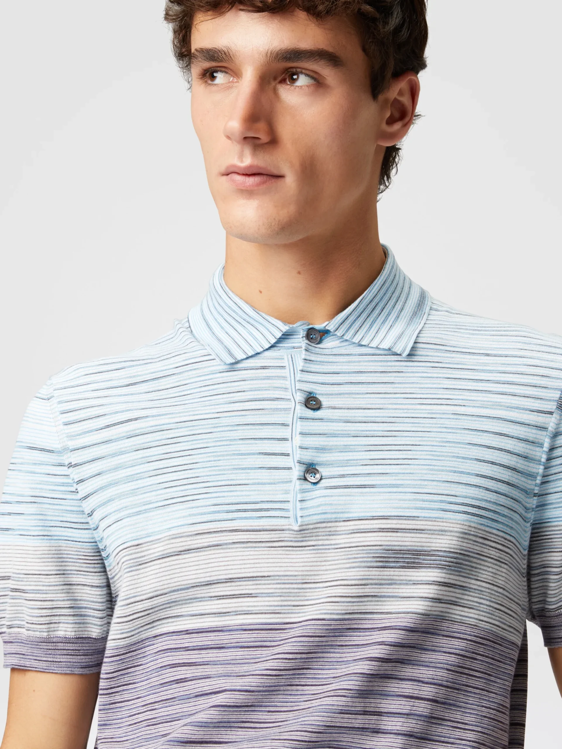 Polo in cotone fiammato dégradé