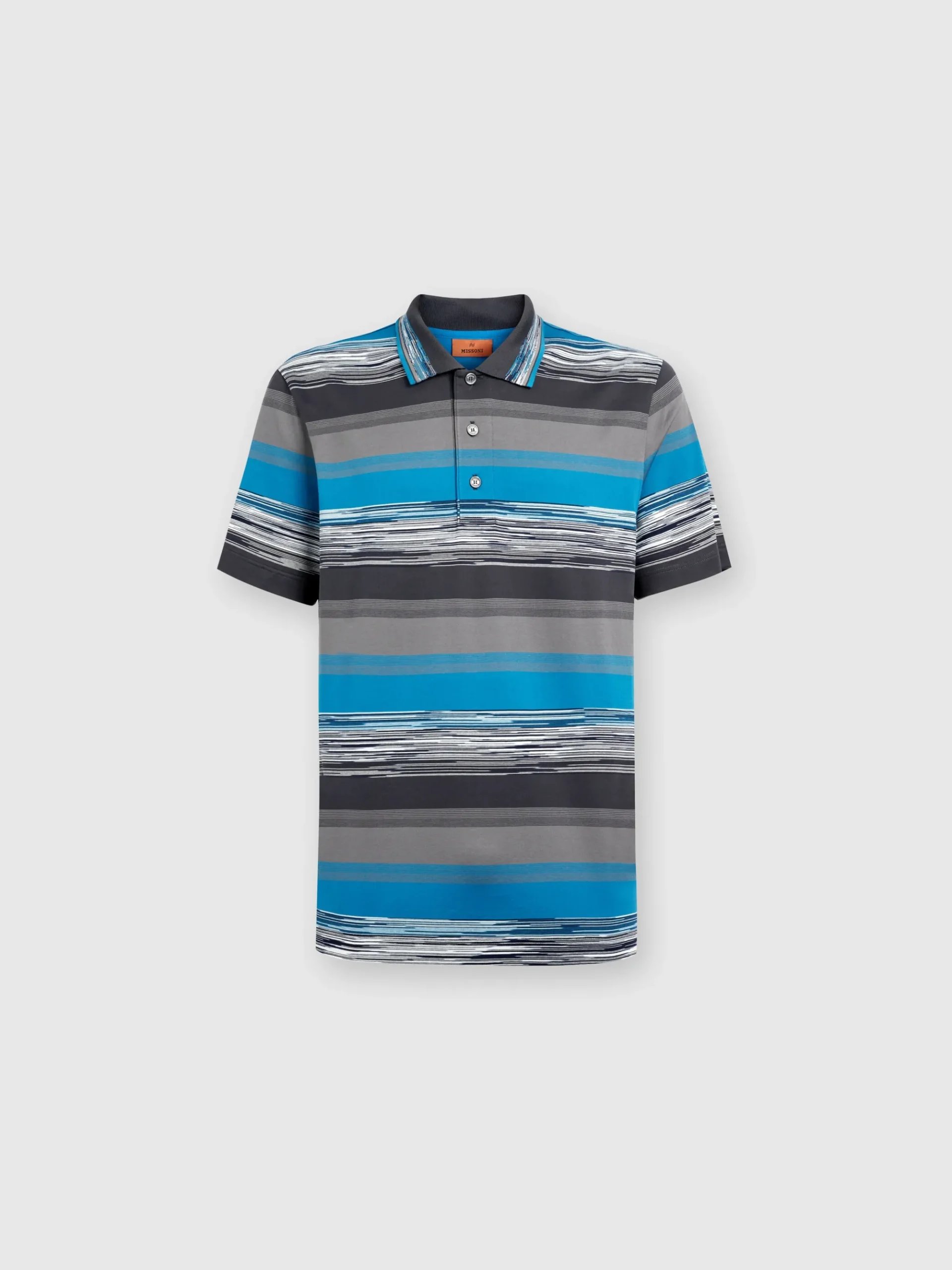 Polo in jersey di cotone a righe sfumate