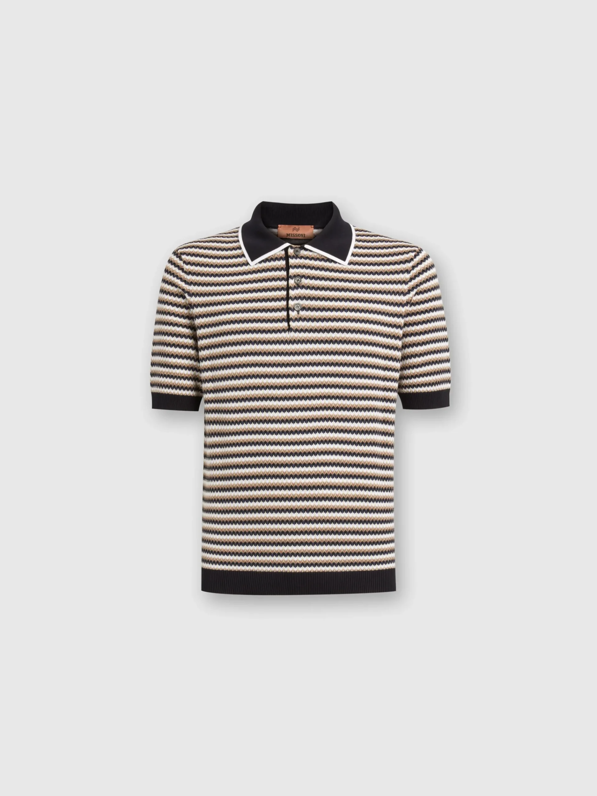 Polo in maglia di cotone zig zag