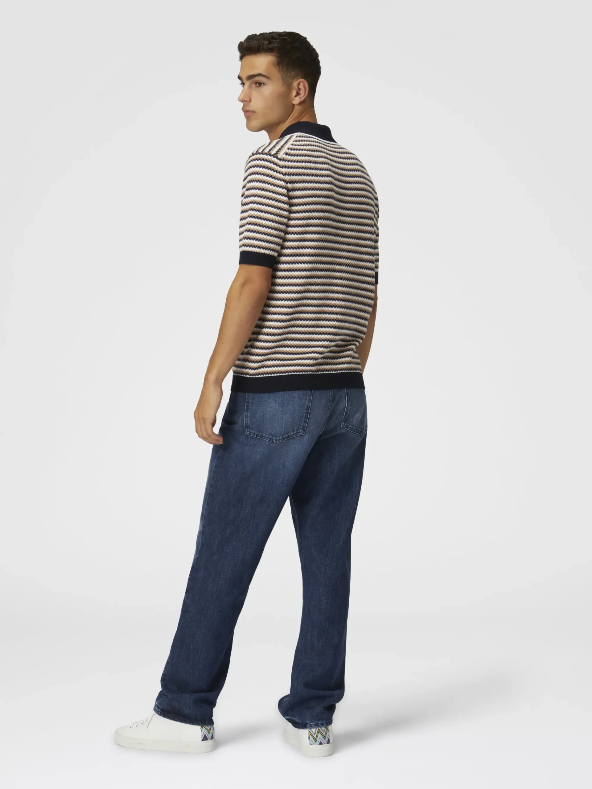 Polo in maglia di cotone zig zag