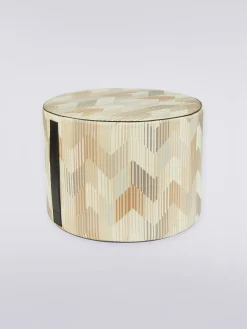 Pouf cilindrico Betulla 40x30 cm con motivo chevron e righe