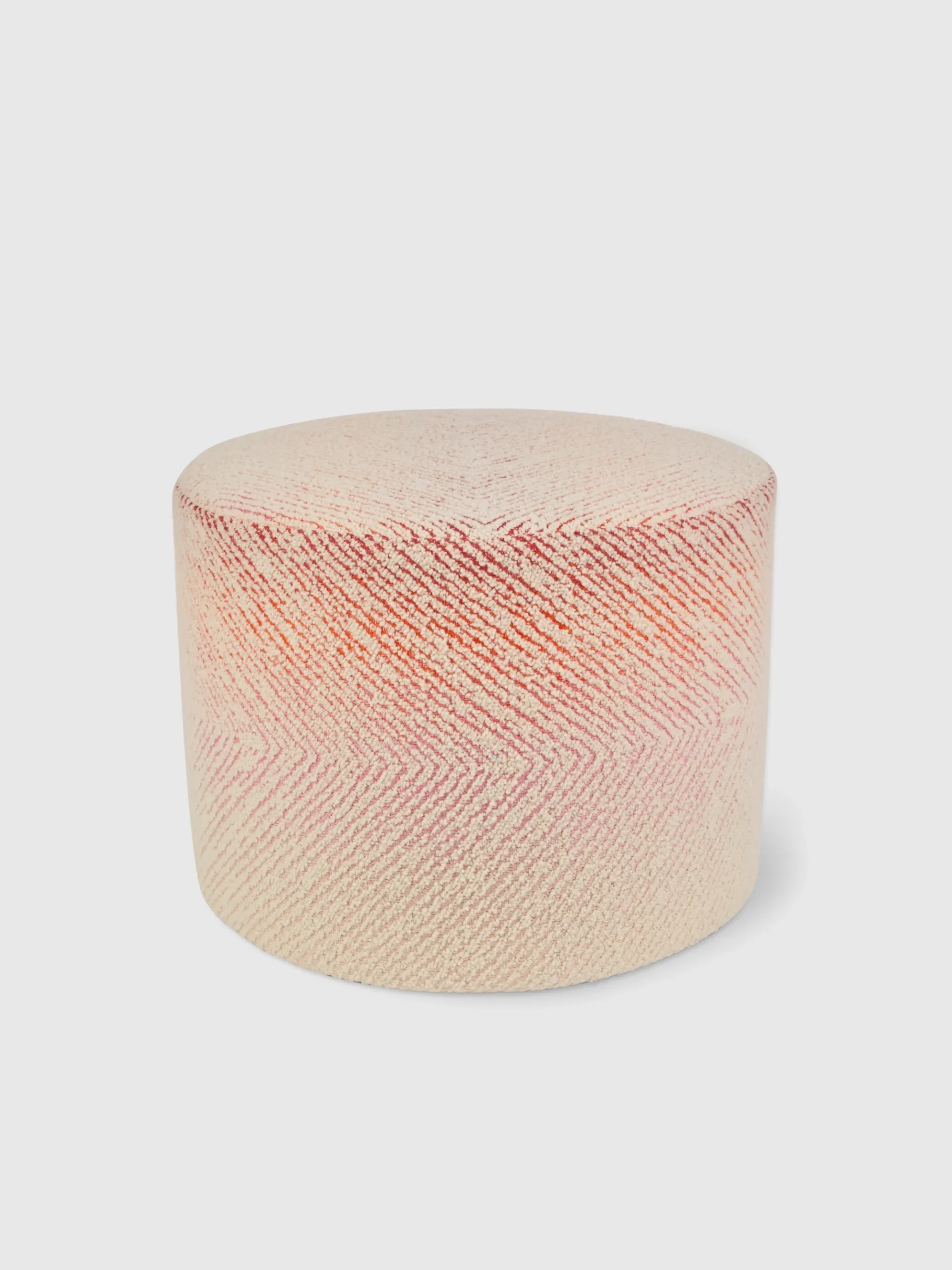 Pouf cilindrico Brouges 40x30 cm chevron con dettagli bouclé