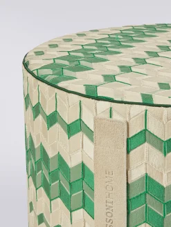 Pouf cilindrico Tread 40x30 cm chevron effetto 3D