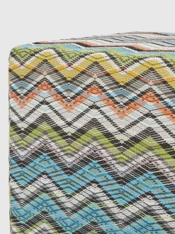 Pouf cubico Carioca 40x40x40 cm in misto cotone chevron