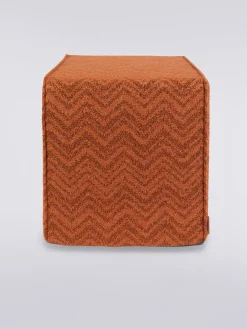 Pouf cubico Columbia 40x40x40 cm in chevron bouclé