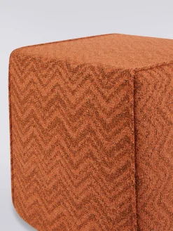 Pouf cubico Columbia 40x40x40 cm in chevron bouclé