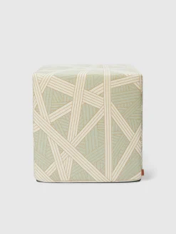 Pouf cubico Nastri 40x40x40 cm con impunture a contrasto