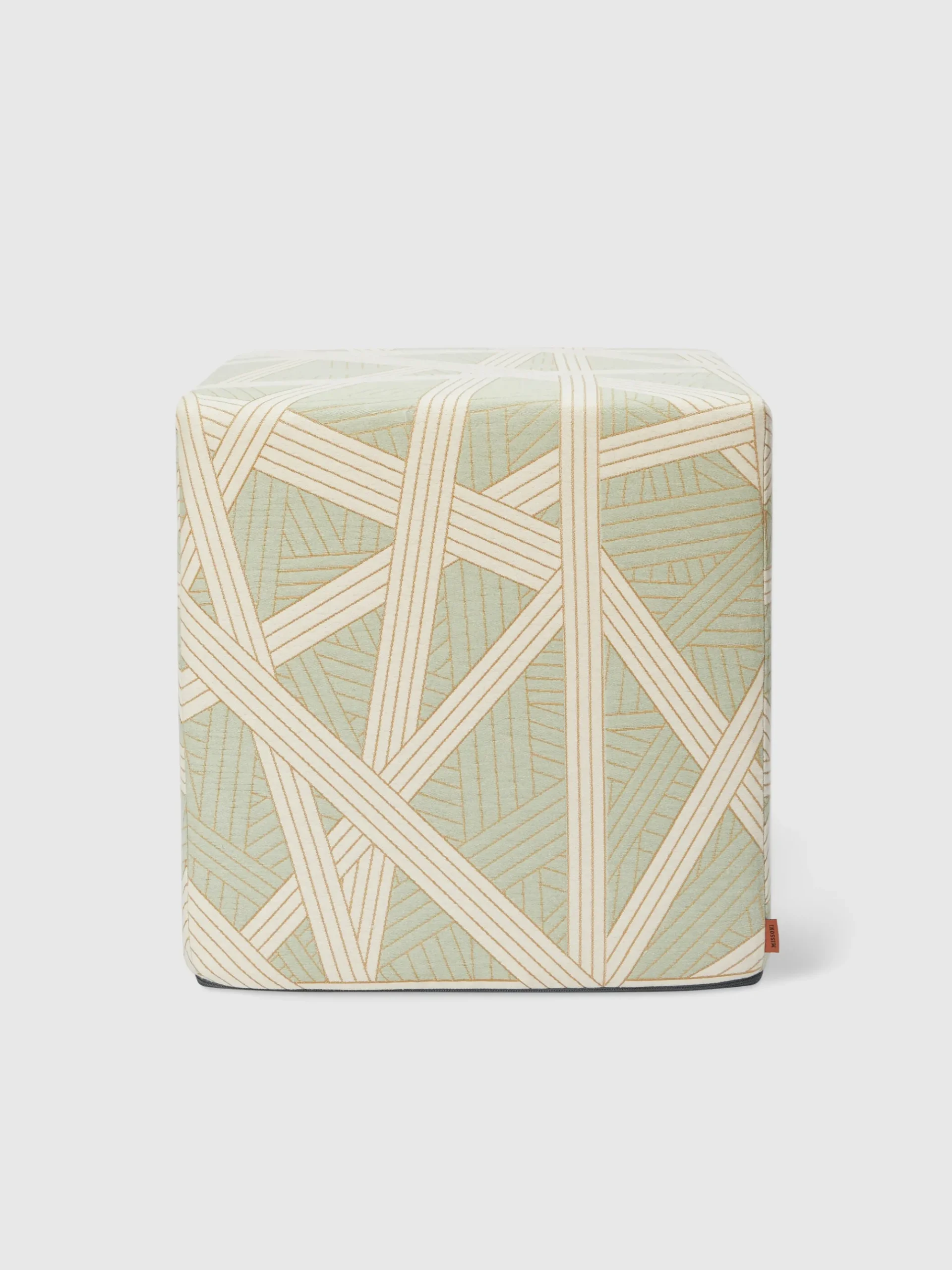 Pouf cubico Nastri 40x40x40 cm con impunture a contrasto