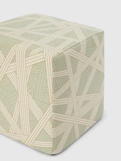 Pouf cubico Nastri 40x40x40 cm con impunture a contrasto