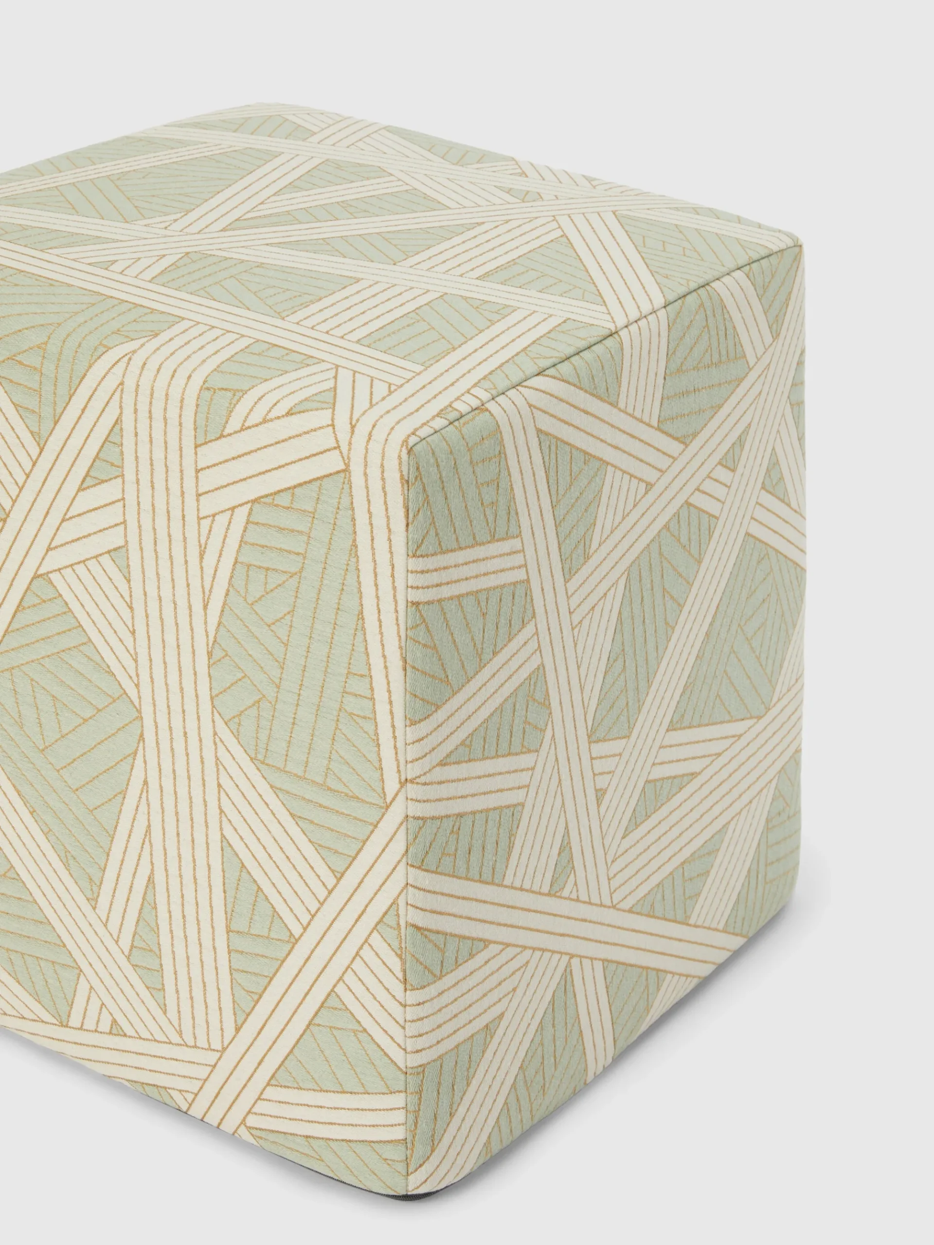 Pouf cubico Nastri 40x40x40 cm con impunture a contrasto