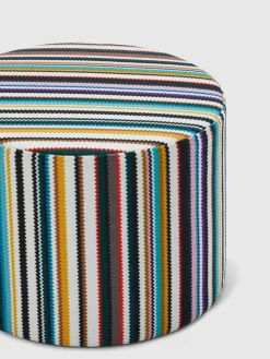 Pouf da esterno cilindrico Shangai 40x30 cm zig zag
