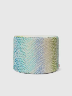 Pouf da esterno cilindrico Island 40x30 cm zig zag bouclé