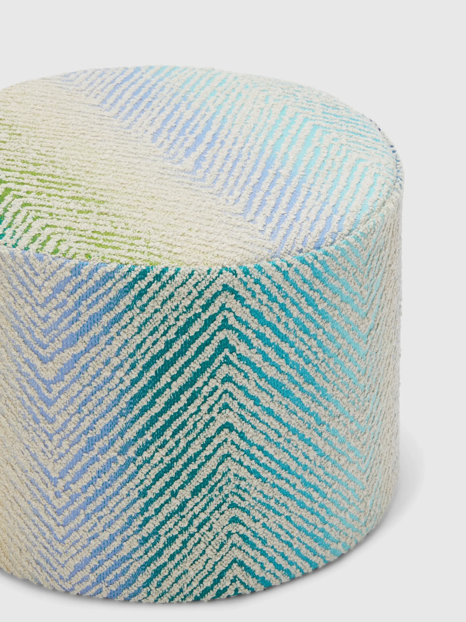 Pouf da esterno cilindrico Island 40x30 cm zig zag bouclé