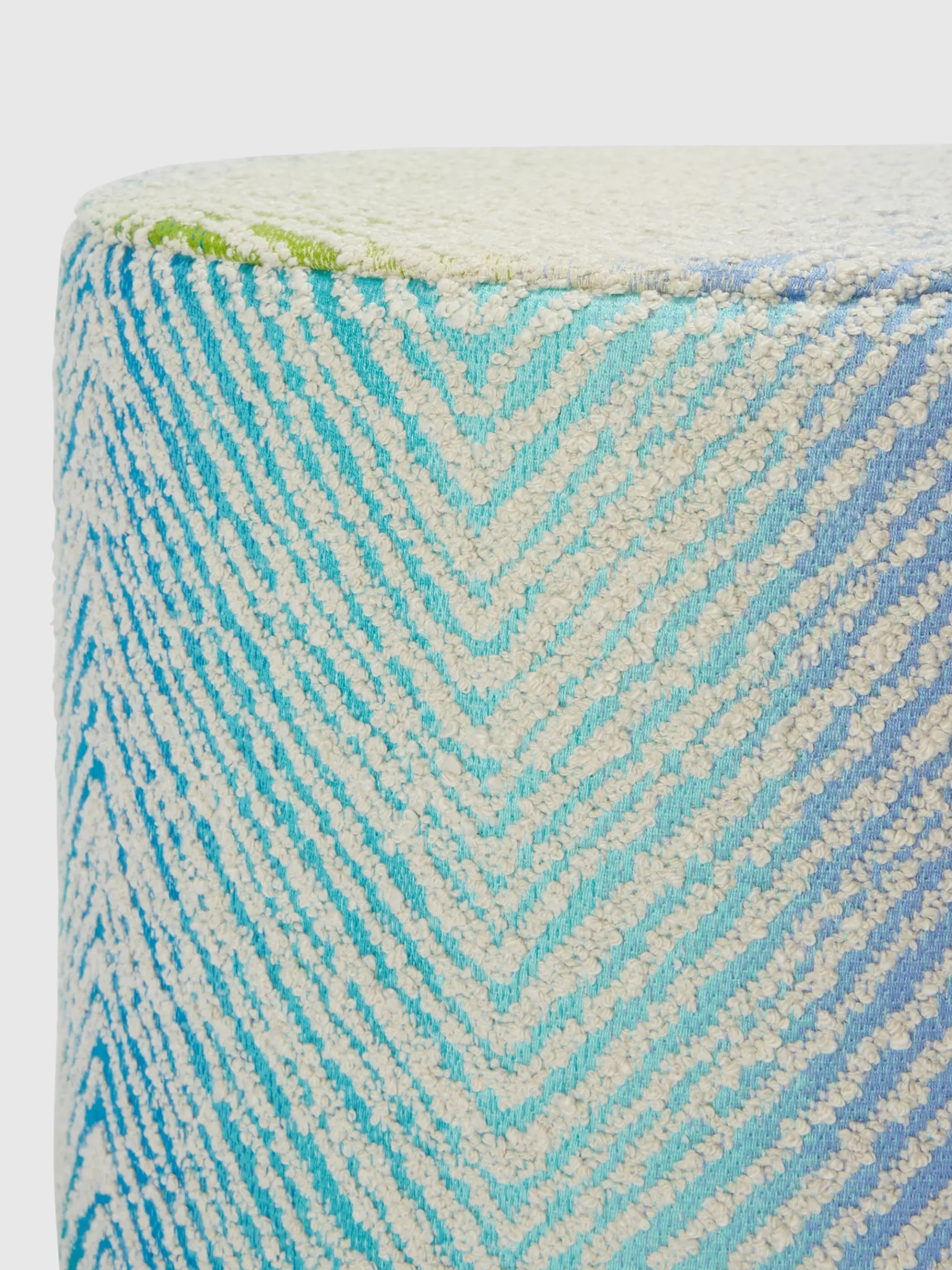 Pouf da esterno cilindrico Island 40x30 cm zig zag bouclé
