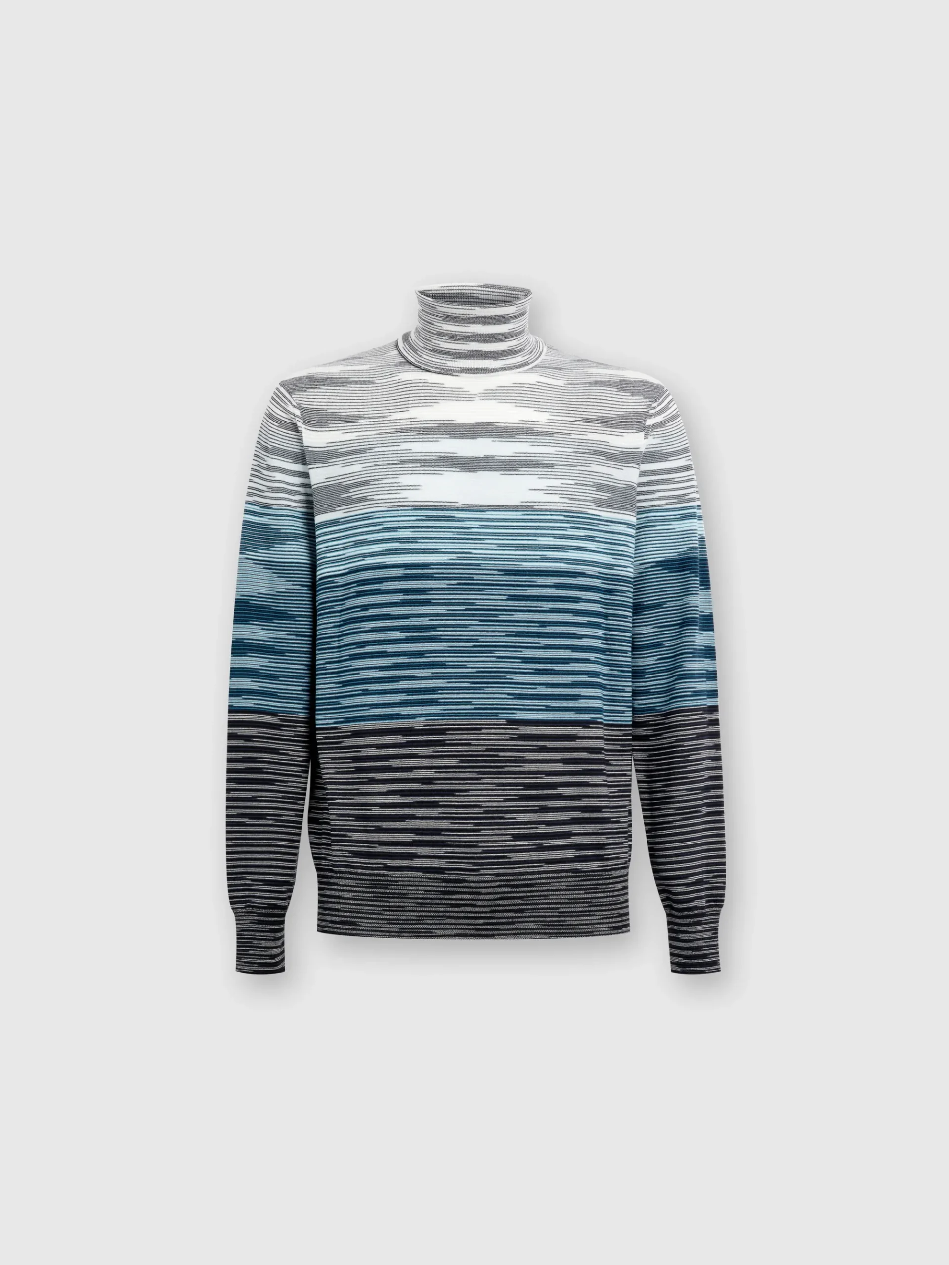 Pullover a collo alto in lana fiammata