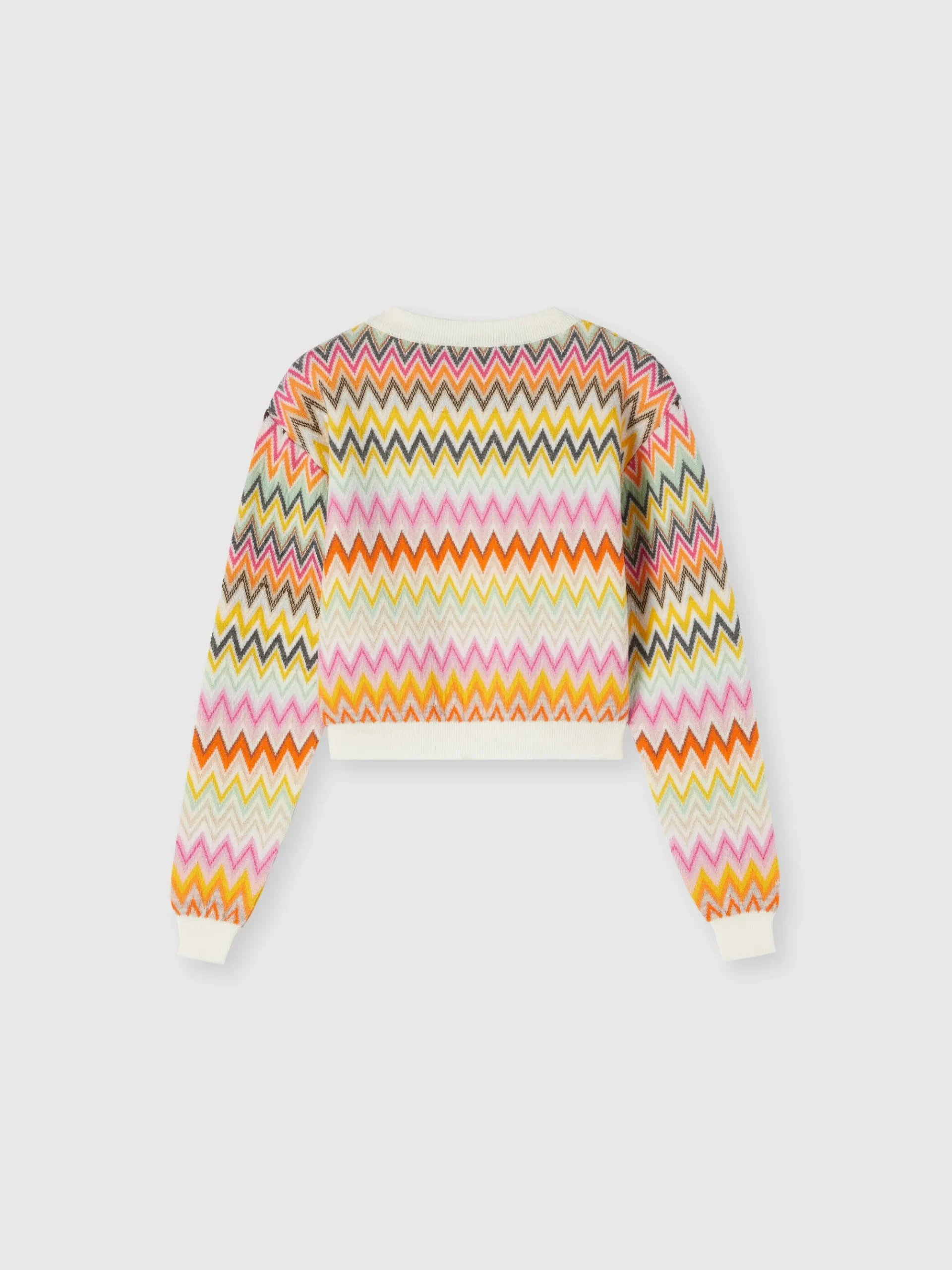 Pullover girocollo in maglia di lana zig zag