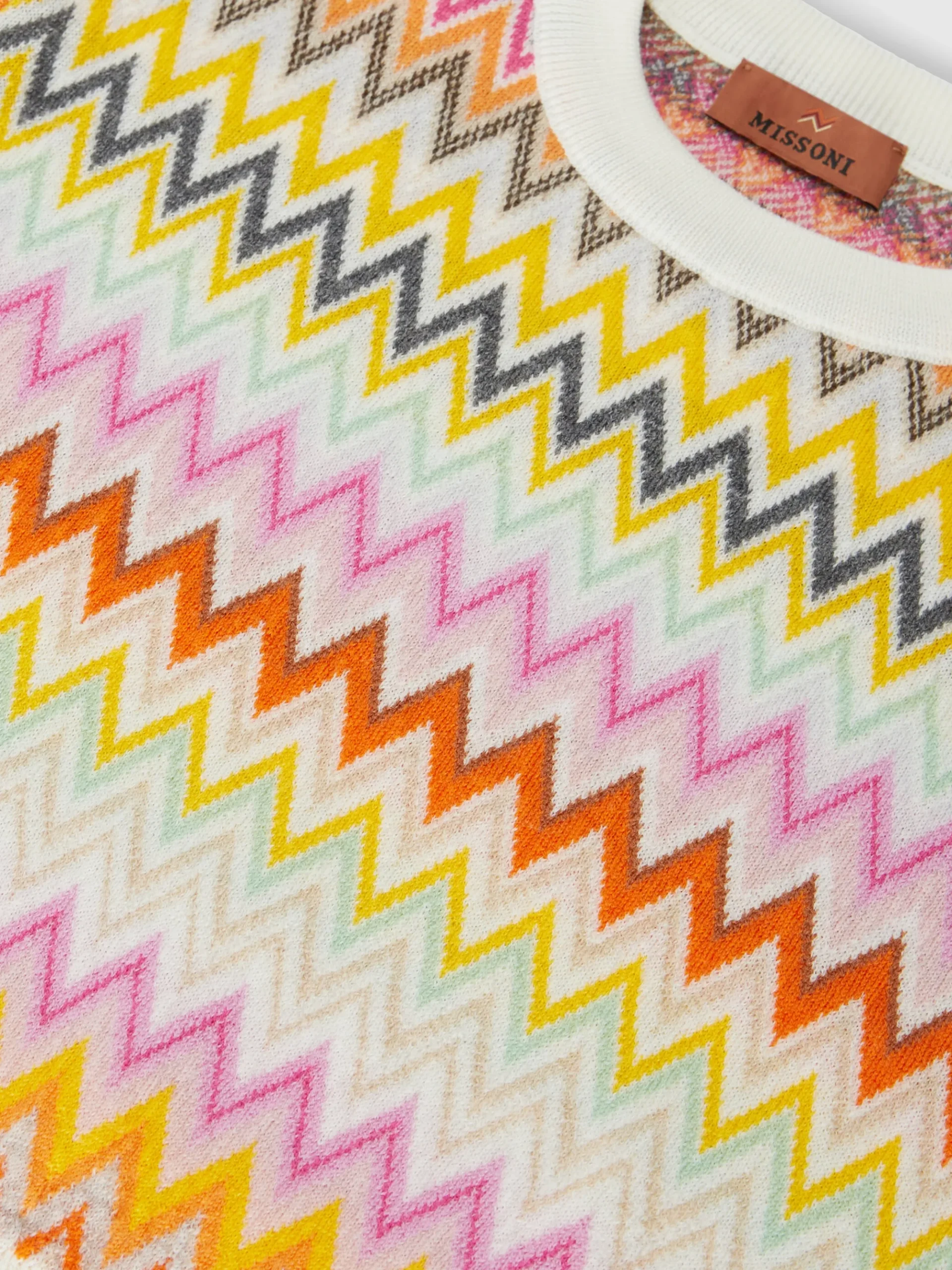 Pullover girocollo in maglia di lana zig zag