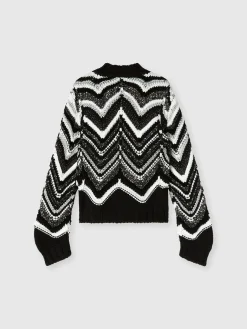 Pullover girocollo in misto lana lamé