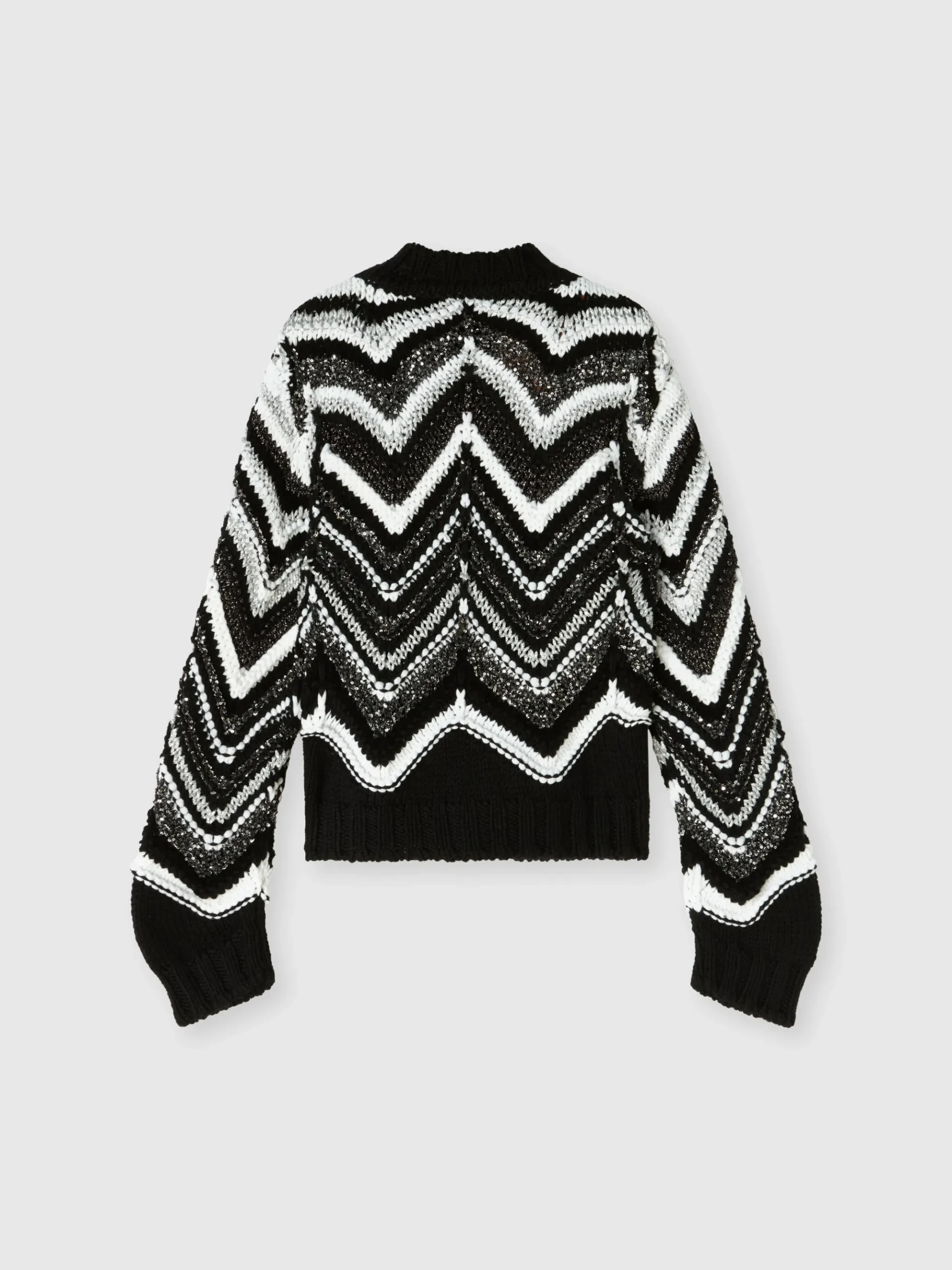 Pullover girocollo in misto lana lamé