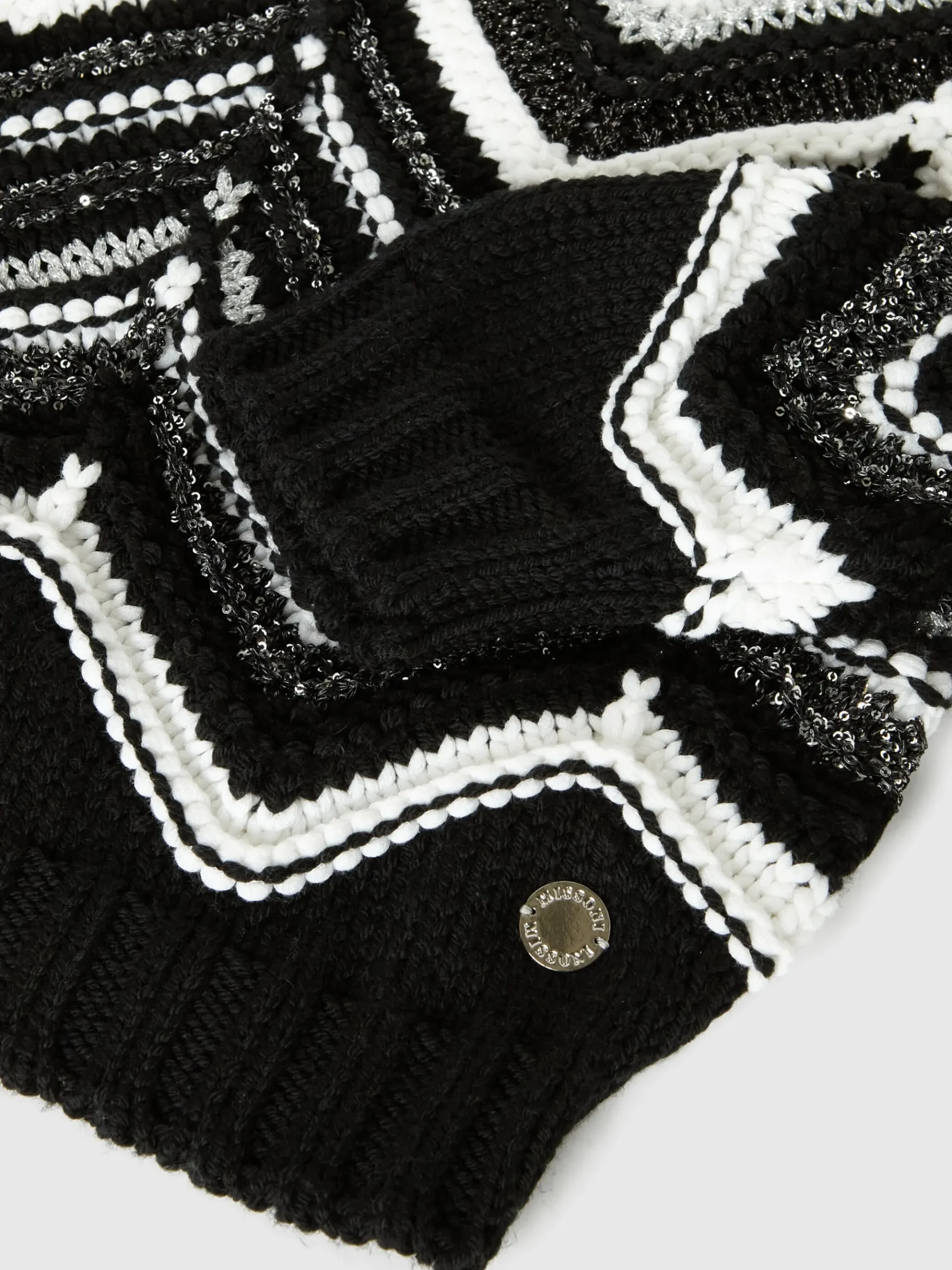 Pullover girocollo in misto lana lamé