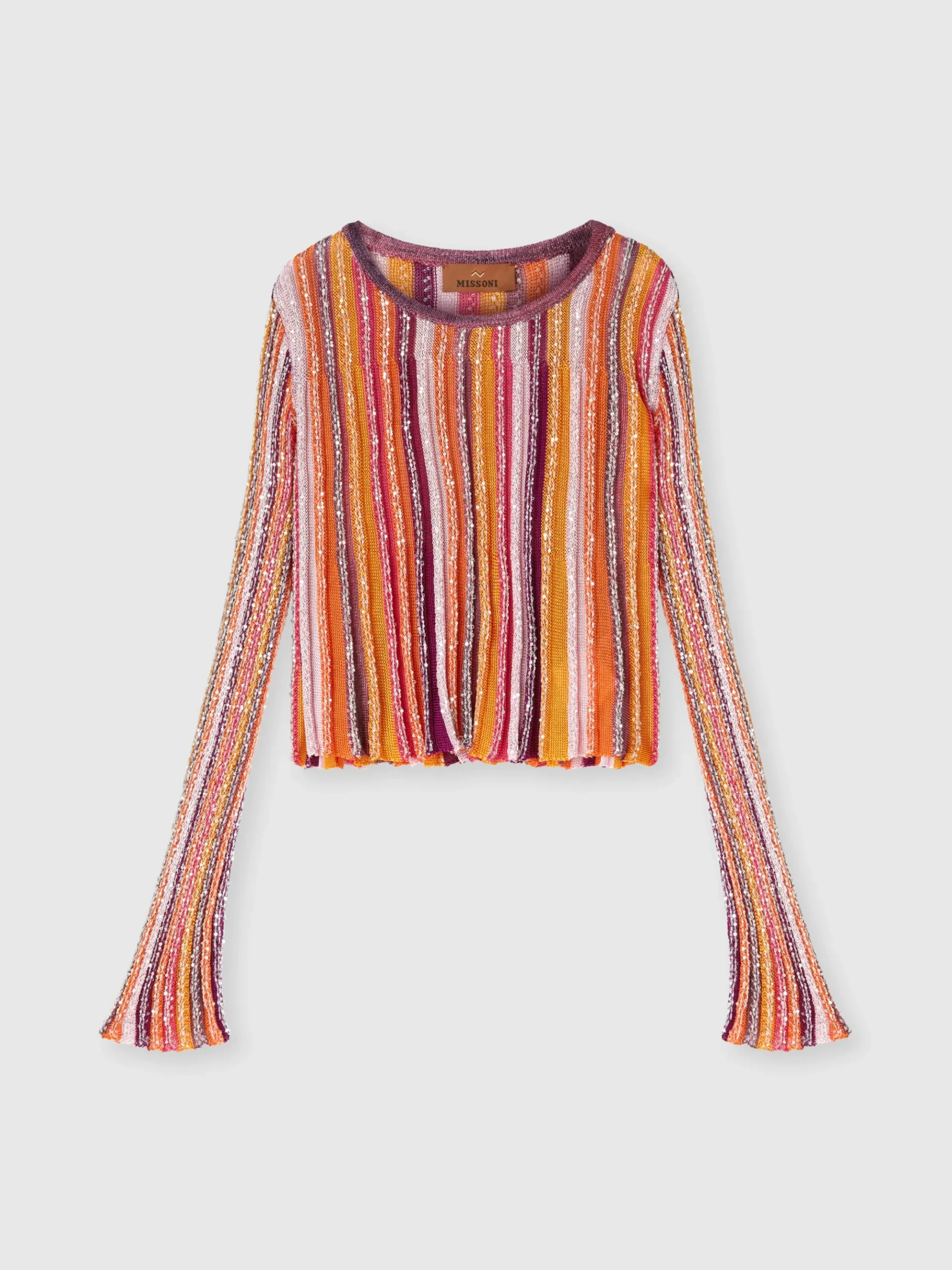 Pullover girocollo in misto vicosa