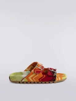 Sandali con doppia fascia in spugna zig zag