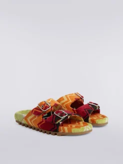 Sandali con doppia fascia in spugna zig zag