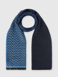 Sciarpa in lana double face zig zag