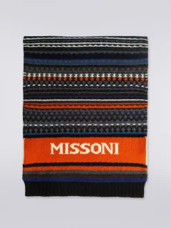 Sciarpa in lana jacquard con logo