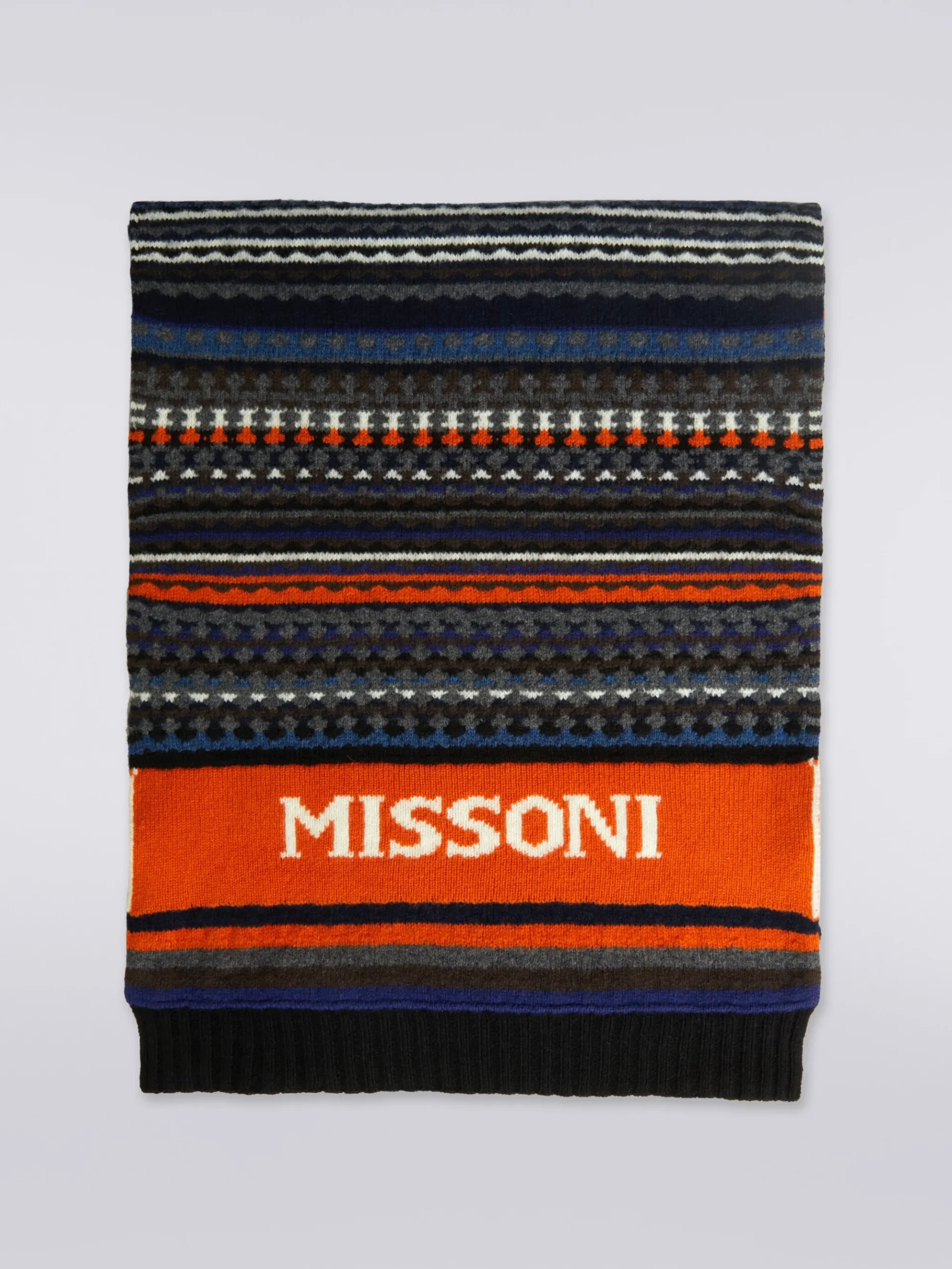 Sciarpa in lana jacquard con logo