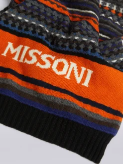 Sciarpa in lana jacquard con logo