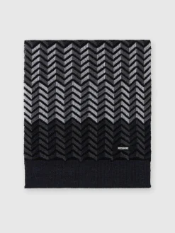 Sciarpa in lana vergine zig zag con logo