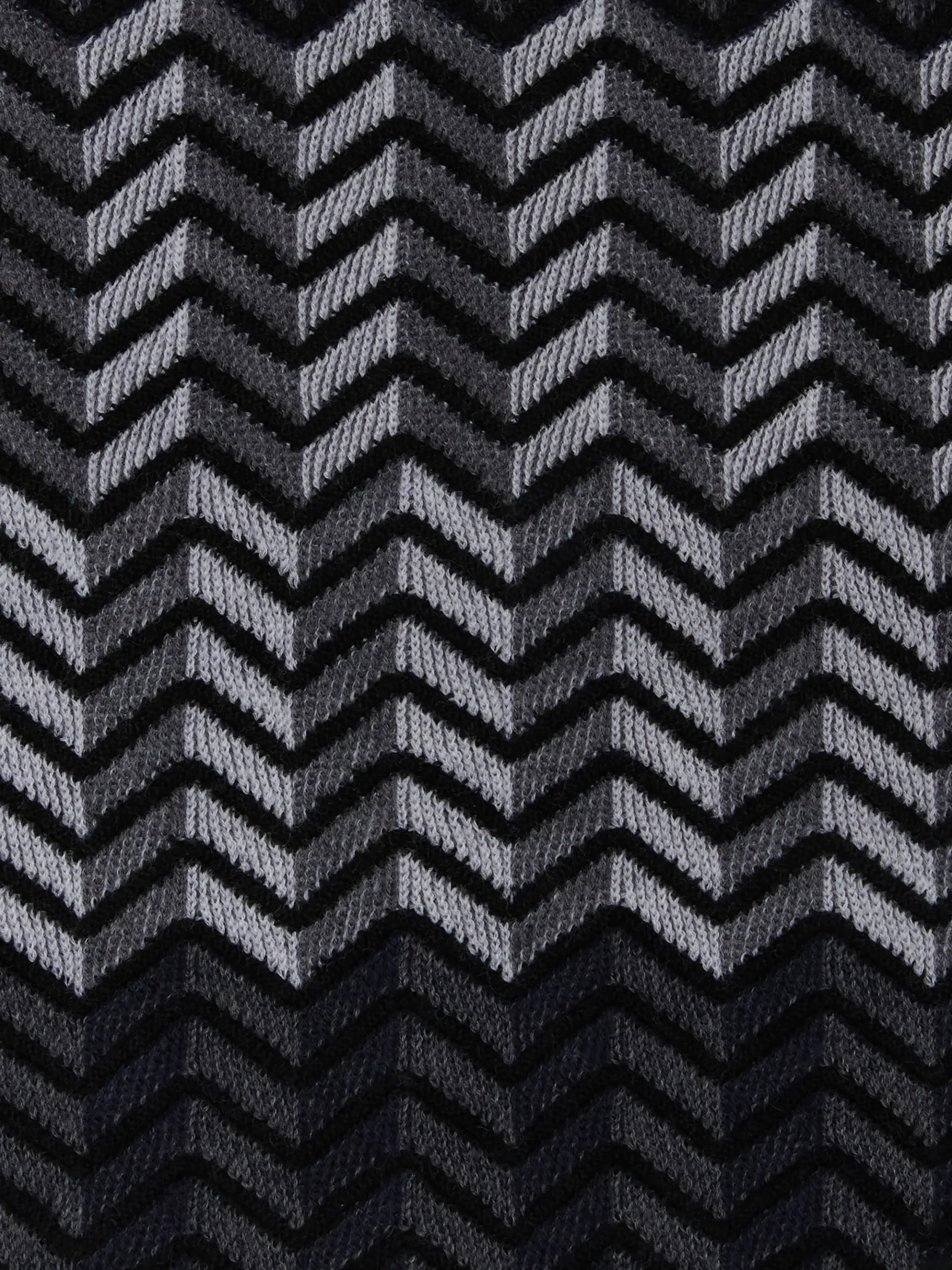 Sciarpa in lana vergine zig zag con logo