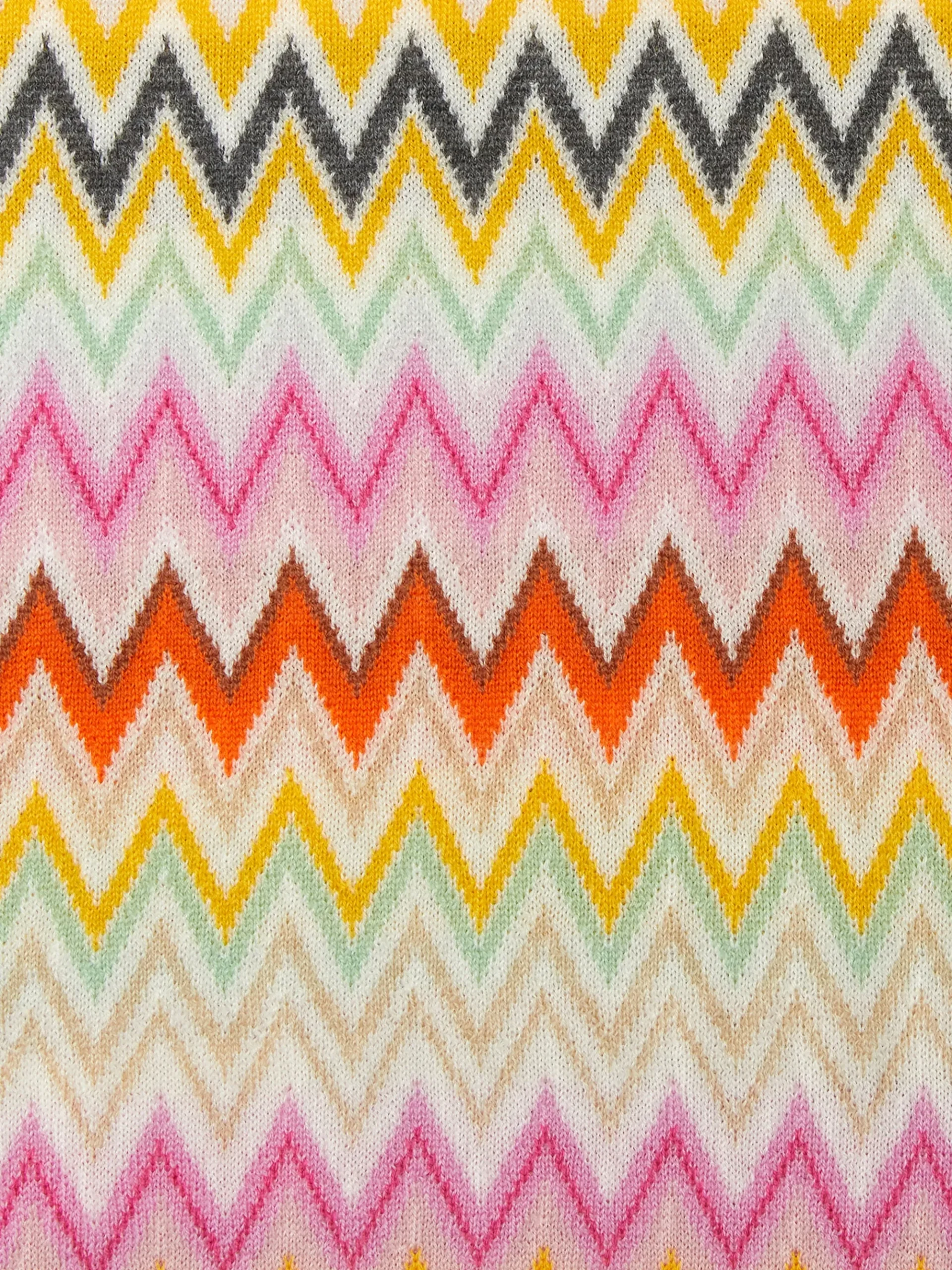 Sciarpa in lana zig zag con applicazione logo