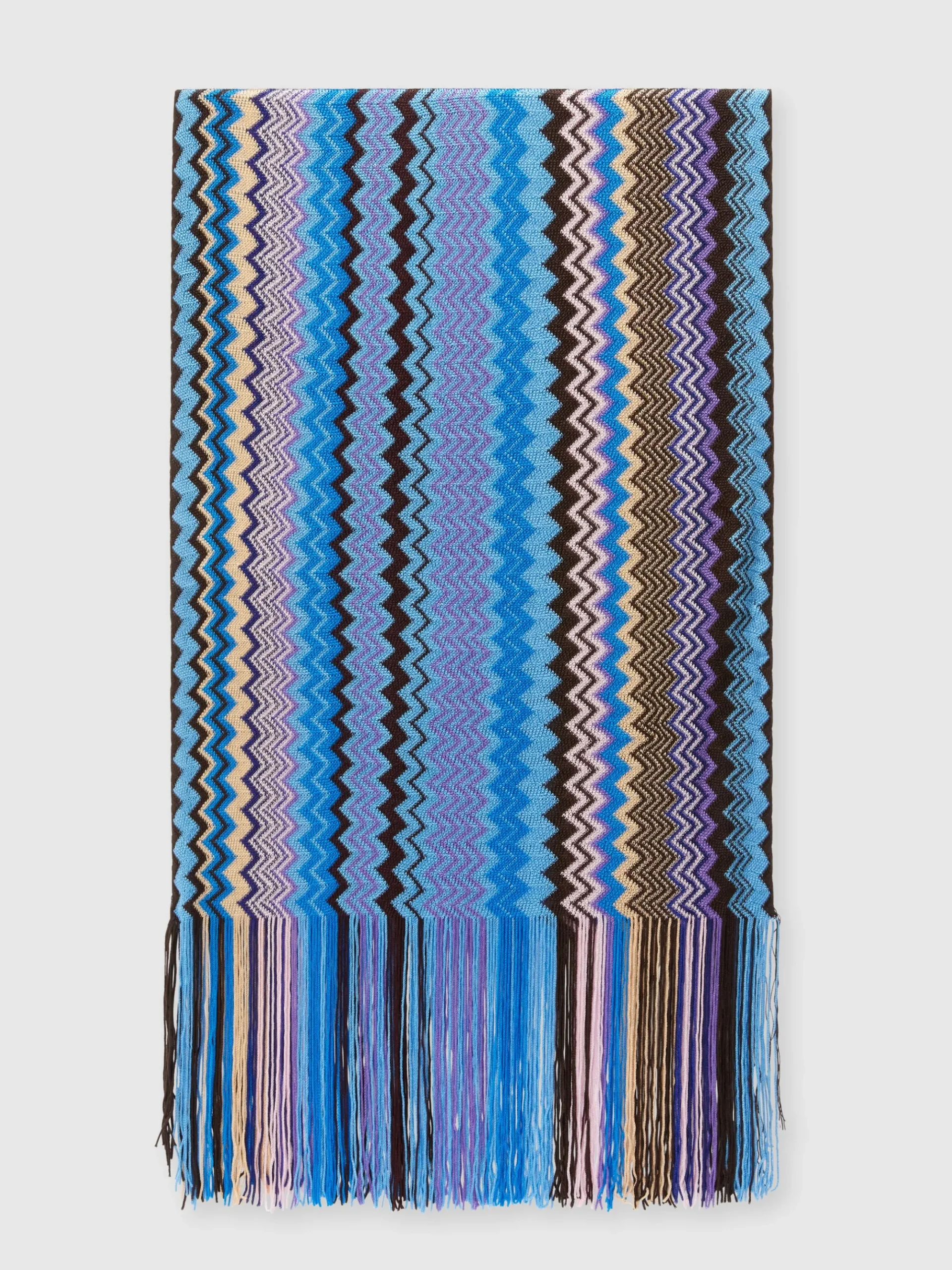 Sciarpa in viscosa zig zag con frange