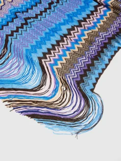 Sciarpa in viscosa zig zag con frange