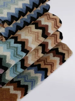 Set 5 pezzi di asciugamani da bagno Adam in spugna di cotone chevron