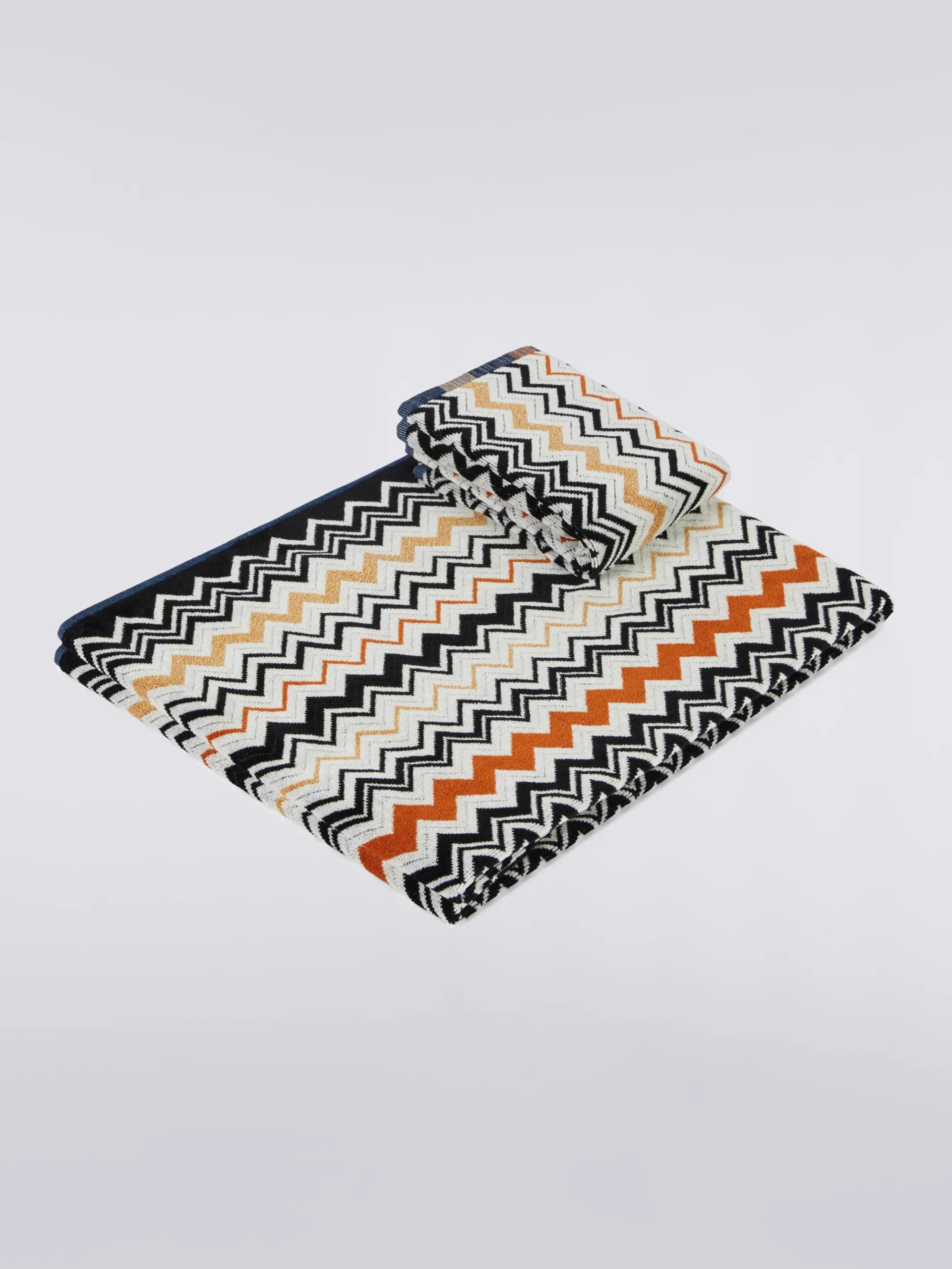 Set 2 pezzi di asciugamani da bagno Bernard in spugna di cotone chevron