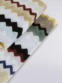 Set 2 pezzi di asciugamani da bagno Curt in spugna di cotone chevron