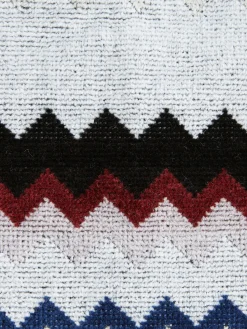 Set 2 pezzi di asciugamani da bagno Curt in spugna di cotone chevron