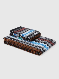 Set 2 pezzi di asciugamani da bagno Neoclassic in spugna di cotone zig zag