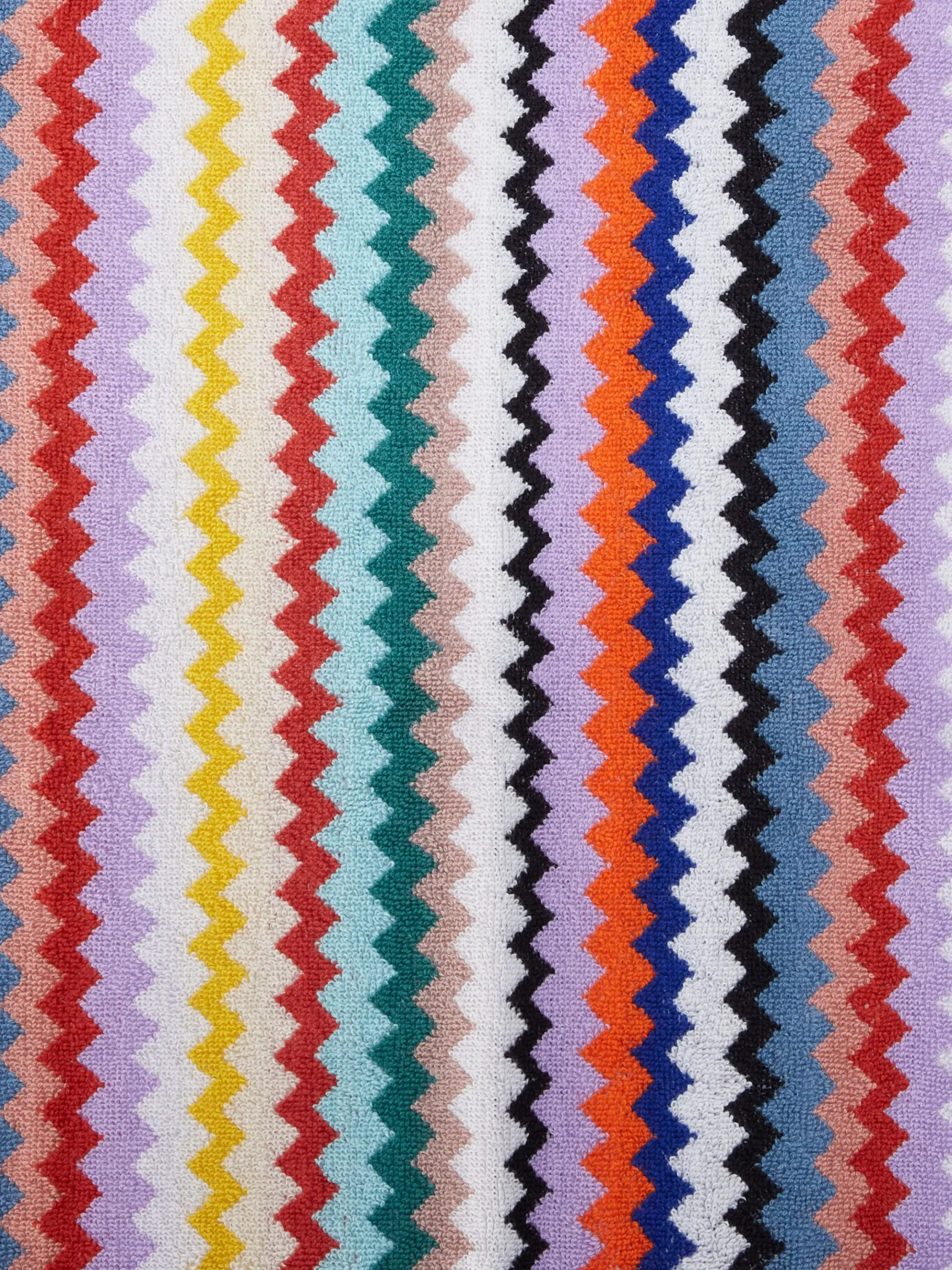 Set 5 pezzi di asciugamani da bagno Riverbero in spugna di cotone zig zag