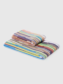 Set 2 pezzi di asciugamani da bagno Melody in spugna di cotone fiammata