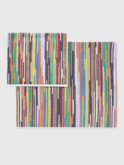 Set 2 pezzi di asciugamani da bagno Melody in spugna di cotone fiammata