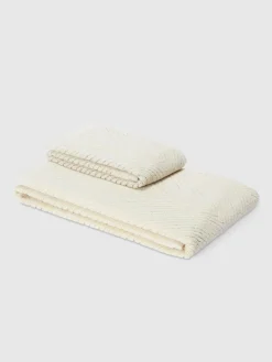 Set 2 pezzi di asciugamani da bagno Harmony in spugna di cotone chevron