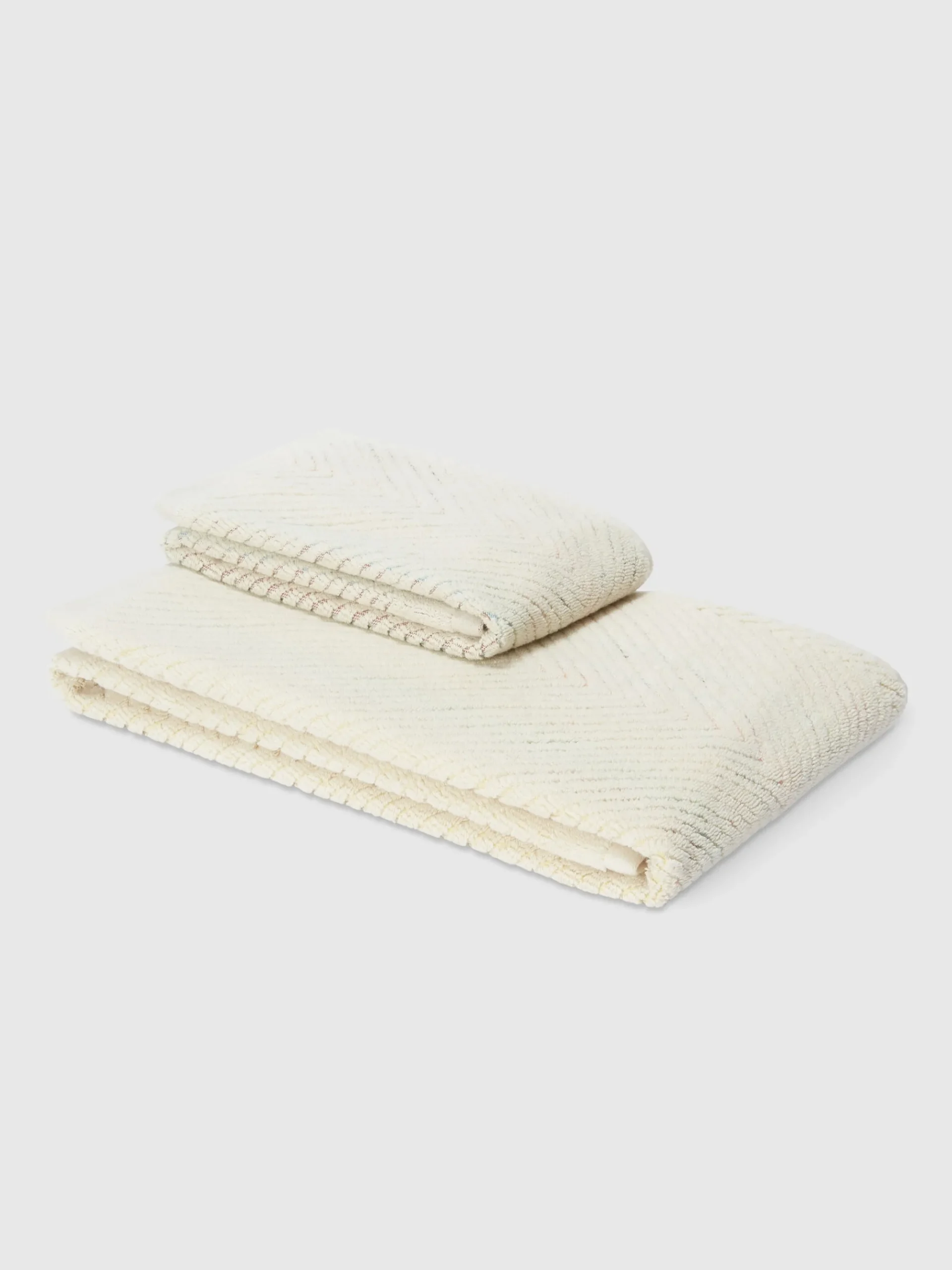 Set 2 pezzi di asciugamani da bagno Harmony in spugna di cotone chevron