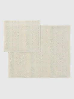Set 2 pezzi di asciugamani da bagno Harmony in spugna di cotone chevron