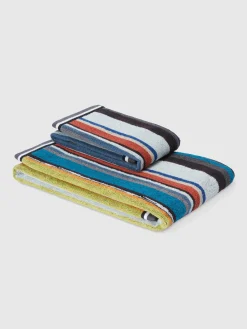 Set 2 pezzi di asciugamani da bagno Wooden in spugna di cotone