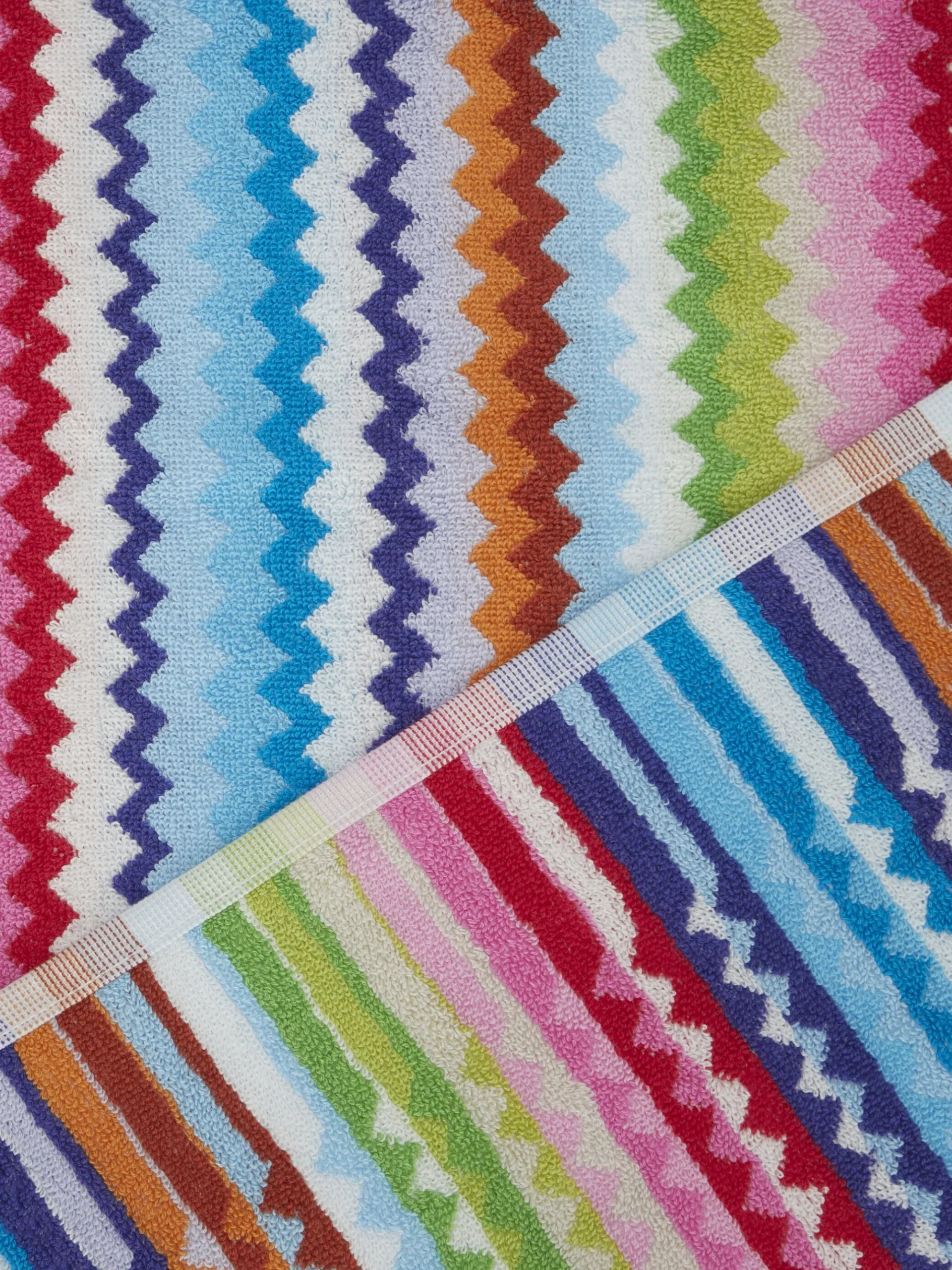 Set 5 pezzi di asciugamani da bagno Riverbero in spugna di cotone zig zag